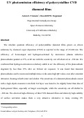 Cover page: UV photoemission efficiency of polycrystalline CVD diamond films