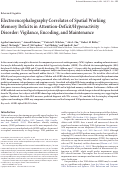 Cover page: Electroencephalography Correlates of Spatial Working Memory Deficits in Attention-Deficit/Hyperactivity Disorder: Vigilance, Encoding, and Maintenance