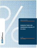 Cover page of Perspectives on Marriage Equality in 2024