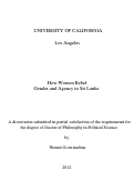 Cover page: How Women Rebel: Gender and Agency in Sri Lanka