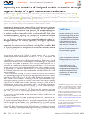 Cover page: Improving the secretion of designed protein assemblies through negative design of cryptic transmembrane domains