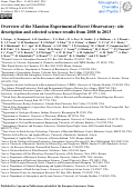 Cover page: Overview of the Manitou Experimental Forest Observatory: site description and selected science results from 2008 to 2013