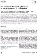 Cover page: The Effect of RNA Secondary Structure on&nbsp;the&nbsp;Self-Assembly of Viral Capsids