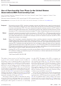 Cover page: Use of survivorship care plans in the United States: associations with survivorship care.