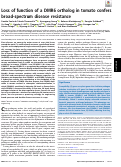 Cover page: Loss of function of a DMR6 ortholog in tomato confers broad-spectrum disease resistance