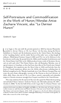 Cover page: Self-Portraiture and Commodification in the Work of Huron/Wendat Artist Zacharie Vincent, aka “Le Dernier Huron”