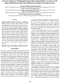 Cover page: Does the Frequency of Pedagogical Agent Intervention Relate to Learners' Self- Reported Boredom while using Multiagent Intelligent Tutoring Systems?