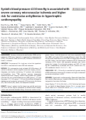 Cover page: Systolic blood pressure ≤110 mm Hg is associated with severe coronary microvascular ischemia and higher risk for ventricular arrhythmias in hypertrophic cardiomyopathy.