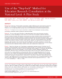 Cover page: Use of the “Step‐back” Method for Education Research Consultation at the National Level: A Pilot Study