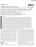 Cover page: Assessment of multiple ecosystem metabolism methods in an estuary