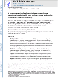 Cover page: A network analysis of self-reported psychoneurological symptoms in patients with head and neck cancer undergoing intensity-modulated radiotherapy.