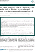 Cover page: Circulating tumor cells in hepatocellular carcinoma: a pilot study of detection, enumeration, and next-generation sequencing in cases and controls