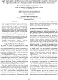 Cover page: Applying Cognitive Architectures to Decision-Making: How Cognitive Theory and the Equivalence Measure Triumphed in the Technion Prediction Tournament