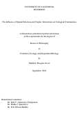 Cover page: The Influence of Spatial Structure and Trophic Interactions on Ecological Communities