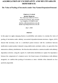 Cover page of Aggregation Of Uncertainty And Multivariate Dependence: The Value Of Pooling Of Inventories Under Non-Normal Dependent Demand