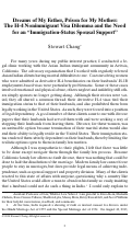 Cover page: Dreams of My Father, Prison for My Mother: The H-4 Nonimmigrant Visa Dilemma and the Need for an "Immigration-Status Spousal Support"