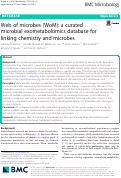 Cover page: Web of microbes (WoM): a curated microbial exometabolomics database for linking chemistry and microbes