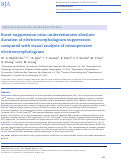 Cover page: Burst-suppression ratio underestimates absolute duration of electroencephalogram suppression compared with visual analysis of intraoperative electroencephalogram