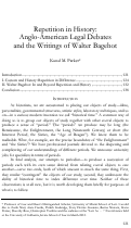 Cover page: Repetition in History: Anglo-American Legal Debates and the Writings of Walter Bagehot