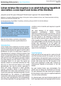 Cover page: Lichen striatus-like eruption in an adult following hepatitis B vaccination: a case report and review of the literature