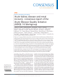 Cover page: Acute kidney disease and renal recovery: consensus report of the Acute Disease Quality Initiative (ADQI) 16 Workgroup.