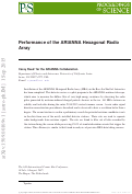 Cover page: Performance of the ARIANNA Hexagonal Radio Array