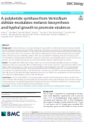 Cover page: A polyketide synthase from Verticillium dahliae modulates melanin biosynthesis and hyphal growth to promote virulence