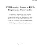 Cover page: DUSEL-related Science at LBNL -- Program and Opportunities