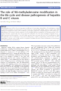 Cover page: The role of N6-methyladenosine modification in the life cycle and disease pathogenesis of hepatitis B and C viruses