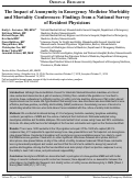 Cover page: The Impact of Anonymity in Emergency Medicine Morbidity and Mortality Conferences: Findings from a National Survey of Resident Physicians