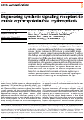 Cover page: Engineering synthetic signaling receptors to enable erythropoietin-free erythropoiesis