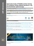 Cover page: Operando study of Pd(100) surface during CO oxidation using ambient pressure x-ray photoemission spectroscopy