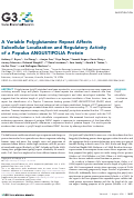 Cover page: A Variable Polyglutamine Repeat Affects Subcellular Localization and Regulatory Activity of a Populus ANGUSTIFOLIA Protein