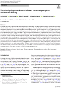 Cover page: The role of polygenic risk scores in breast cancer risk perception and decision-making