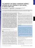 Cover page: C1q induction and global complement pathway activation do not contribute to ALS toxicity in mutant SOD1 mice