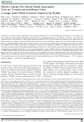 Cover page: Efficient Variant Set Mixed Model Association Tests for Continuous and Binary Traits in Large-Scale Whole-Genome Sequencing Studies