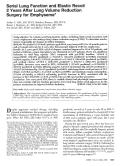 Cover page: Serial Lung Function and Elastic Recoil 2 Years After Lung Volume Reduction Surgery for Emphysema