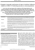 Cover page: Changes in traumatic mechanisms of injury in Southern California related to COVID-19: Penetrating trauma as a second pandemic