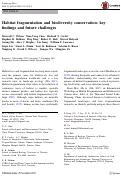 Cover page: Erratum to: Habitat fragmentation and biodiversity conservation: key findings and future challenges