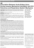 Cover page: Association Between Acute Kidney Injury During Invasive Mechanical Ventilation and ICU Outcomes and Respiratory System Mechanics