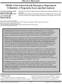 Cover page: Mobile Crisis Outreach and Emergency Department Utilization: A Propensity Score-matched Analysis