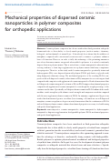 Cover page: Mechanical properties of dispersed ceramic nanoparticles in polymer composites for orthopedic applications