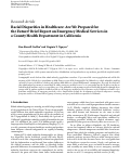 Cover page: Racial Disparities in Healthcare: Are We Prepared for the Future? Brief Report on Emergency Medical Services in a County Health Department in California