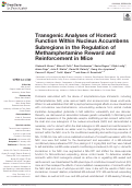 Cover page: Transgenic Analyses of Homer2 Function Within Nucleus Accumbens Subregions in the Regulation of Methamphetamine Reward and Reinforcement in Mice