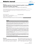 Cover page: Population genetic structure of Anopheles gambiae mosquitoes on Lake Victoria islands, west Kenya