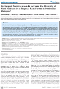 Cover page: Do Epigeal Termite Mounds Increase the Diversity of Plant Habitats in a Tropical Rain Forest in Peninsular Malaysia?