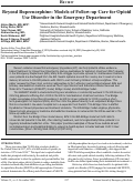 Cover page: Beyond Buprenorphine: Models of Follow-up Care for Patients with Opioid Use Disorder in the ED