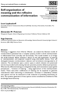 Cover page: Self-organization of meaning and the reflexive communication of information