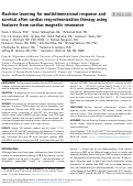 Cover page: Machine learning for multidimensional response and survival after cardiac resynchronization therapy using features from cardiac magnetic resonance.