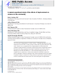 Cover page: A natural experiment study of the effects of imprisonment on violence in the community